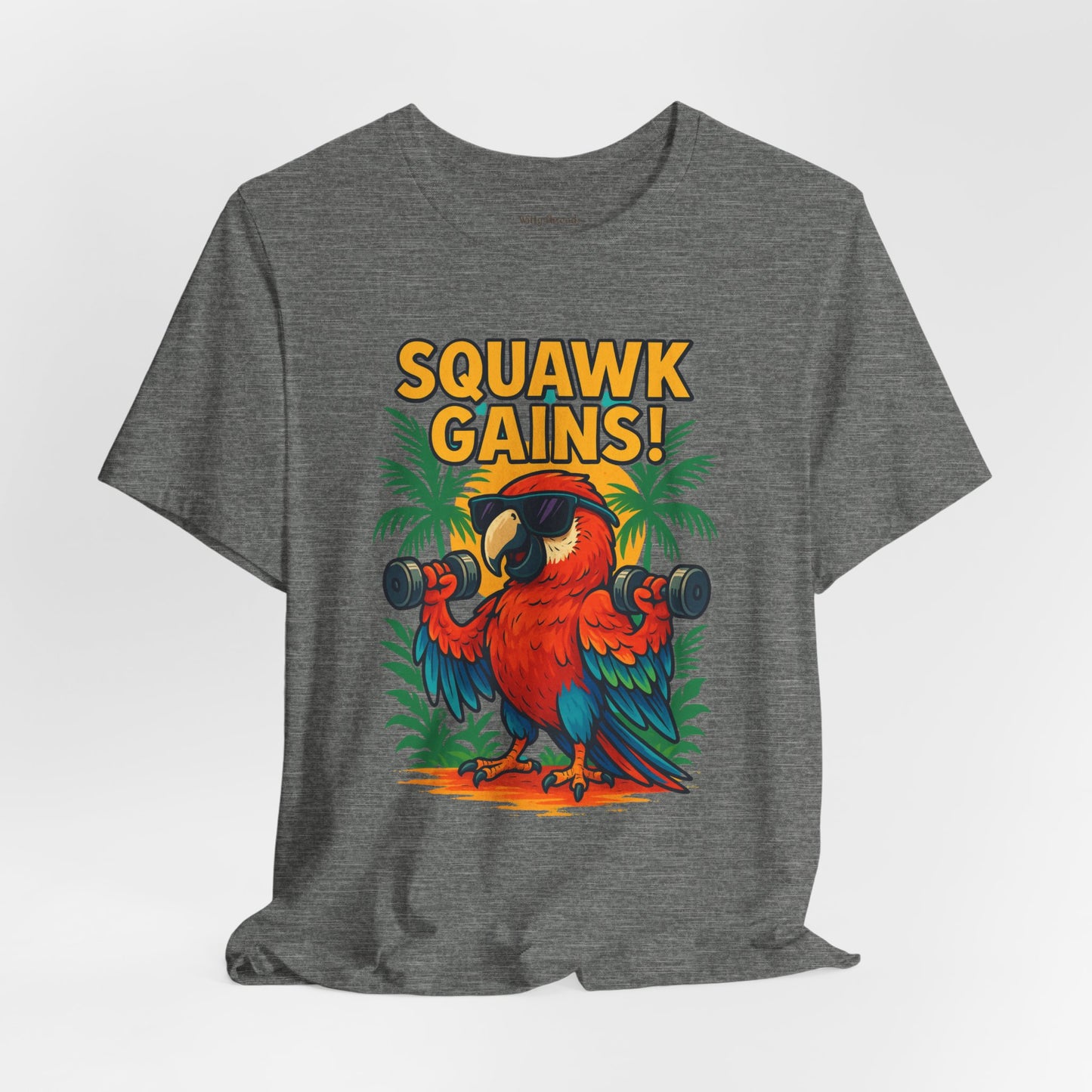 Squawk Gains Fitness Parrot T-shirt