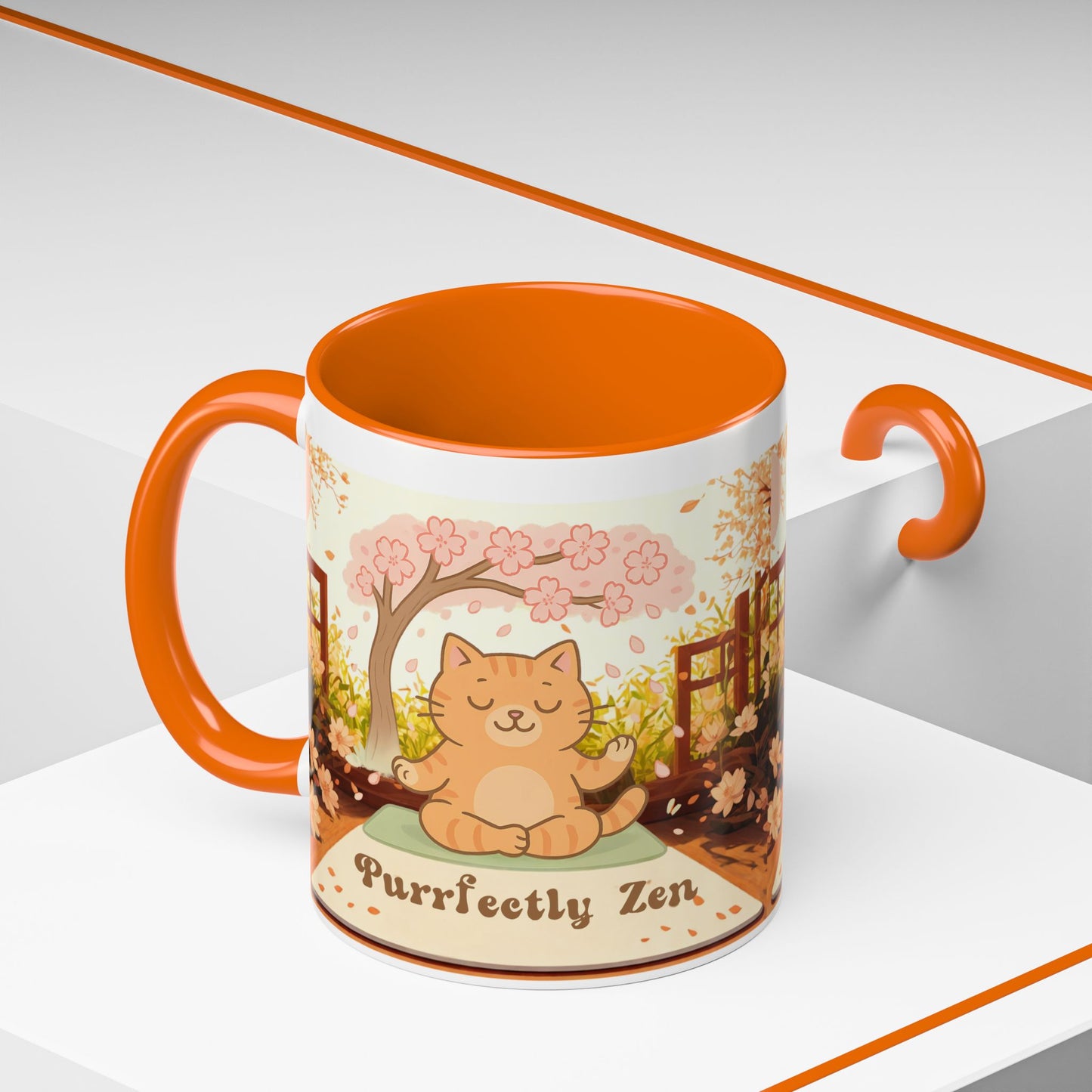 Purrfectly Zen Cat design Coffee Mug
