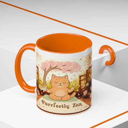 Purrfectly Zen Cat design Coffee Mug