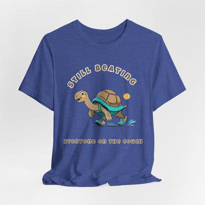 Still Beating Everyone on the Couch- Runner's Playful Turtle T-shirt