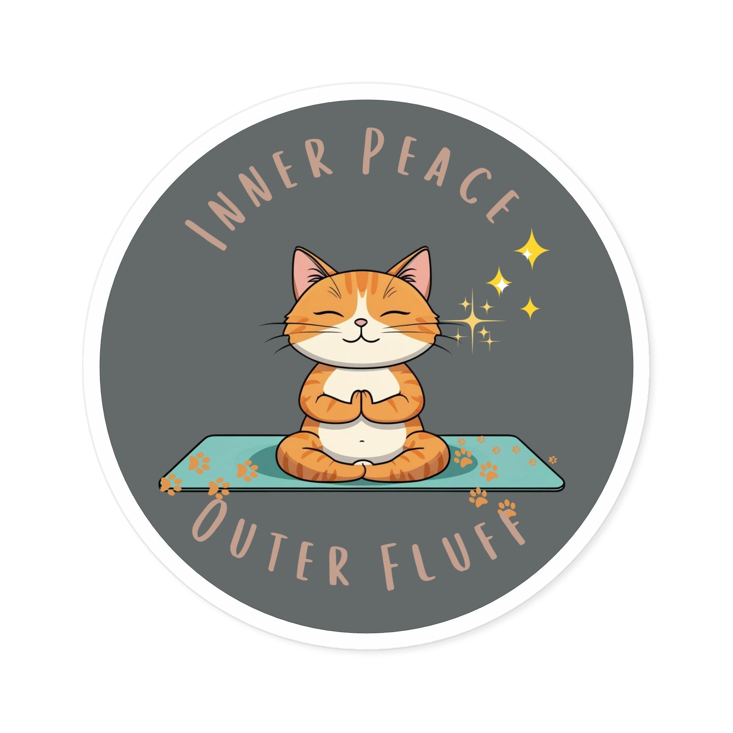 Yoga Cat Stickers, Inner Peace, Meditation Decor, Cat Lover Gift, Laptop Stickers, Whimsical Home Decor