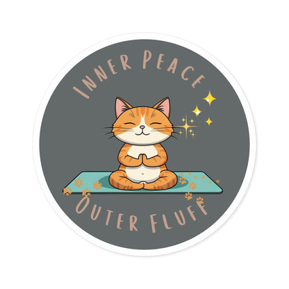 Yoga Cat Stickers, Inner Peace, Meditation Decor, Cat Lover Gift, Laptop Stickers, Whimsical Home Decor
