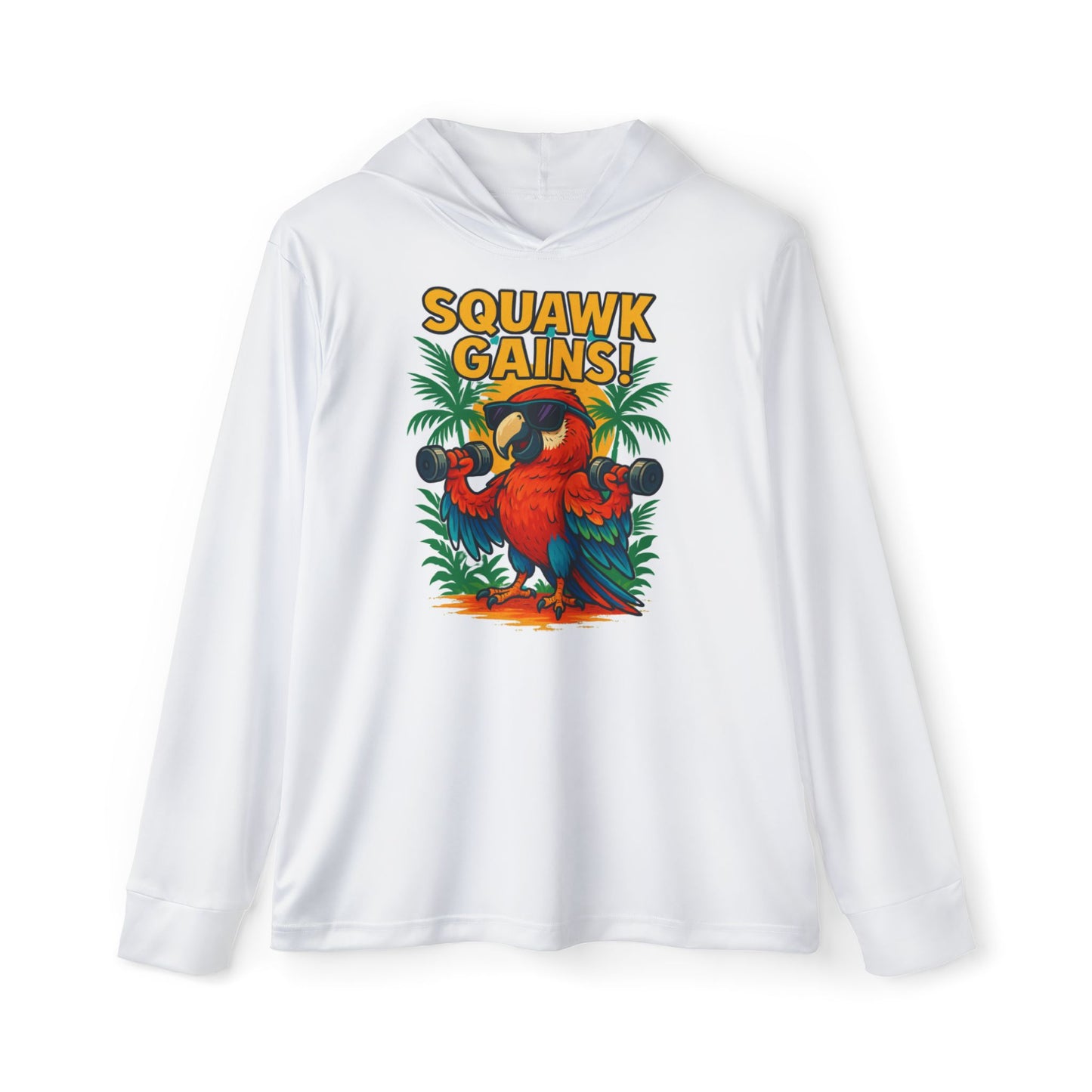 Squawk Gains Parrot Hoodie | Funny Gym & Weightlifting Hoodie for Men & Women
