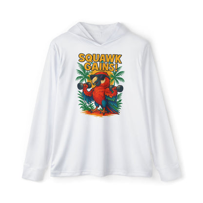 Squawk Gains Parrot Hoodie | Funny Gym & Weightlifting Hoodie for Men & Women
