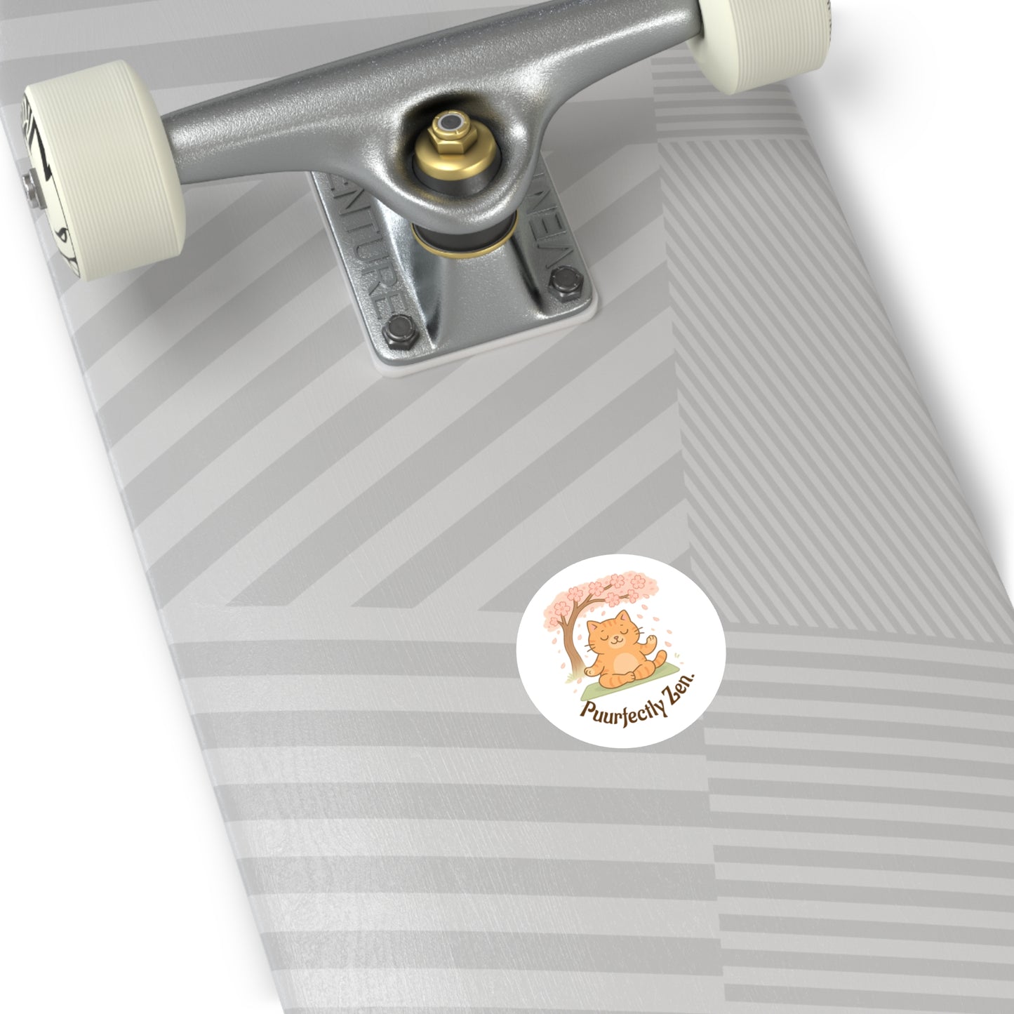 Puurfectly Zen Round Stickers for Cat Lovers - Indoor/Outdoor