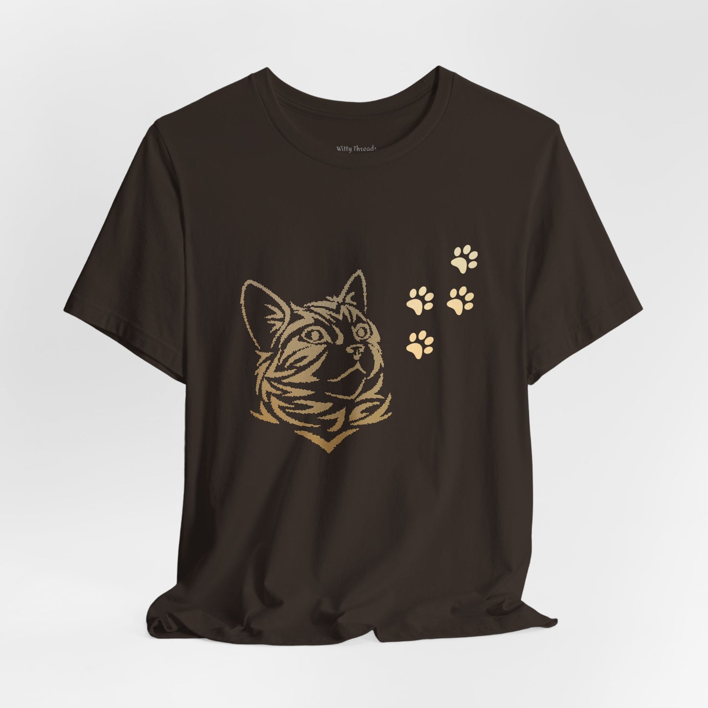Cat with Paw Print Design T-shirt