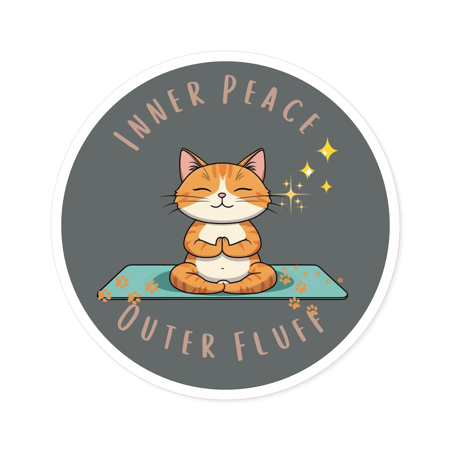Yoga Cat Stickers, Inner Peace, Meditation Decor, Cat Lover Gift, Laptop Stickers, Whimsical Home Decor