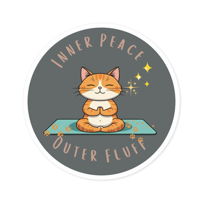 Yoga Cat Stickers, Inner Peace, Meditation Decor, Cat Lover Gift, Laptop Stickers, Whimsical Home Decor