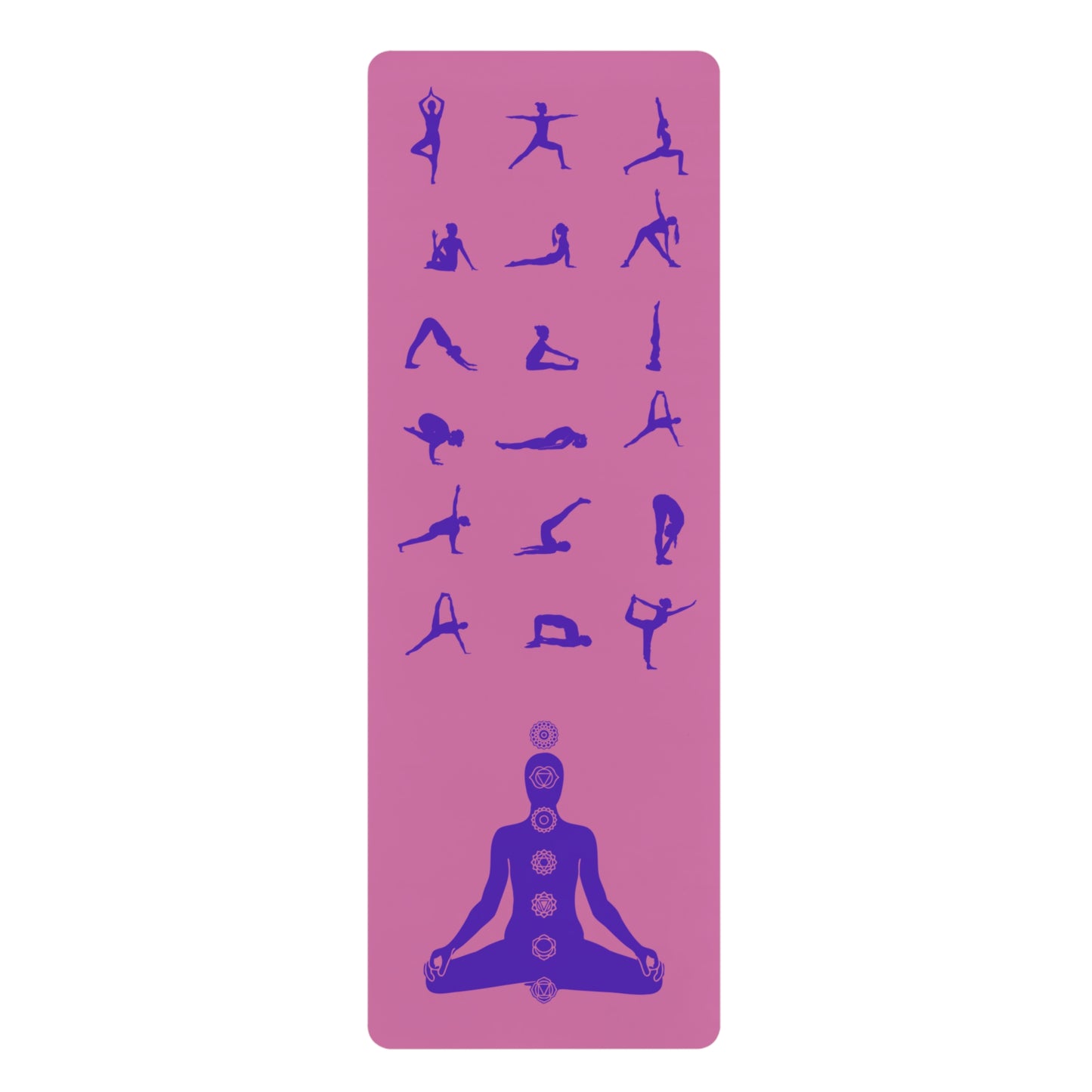 Vibrant Yoga Mat with Pose Illustrations - Eco-Friendly Rubber