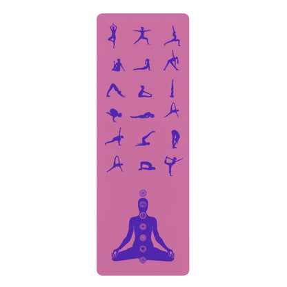 Vibrant Yoga Mat with Pose Illustrations - Eco-Friendly Rubber
