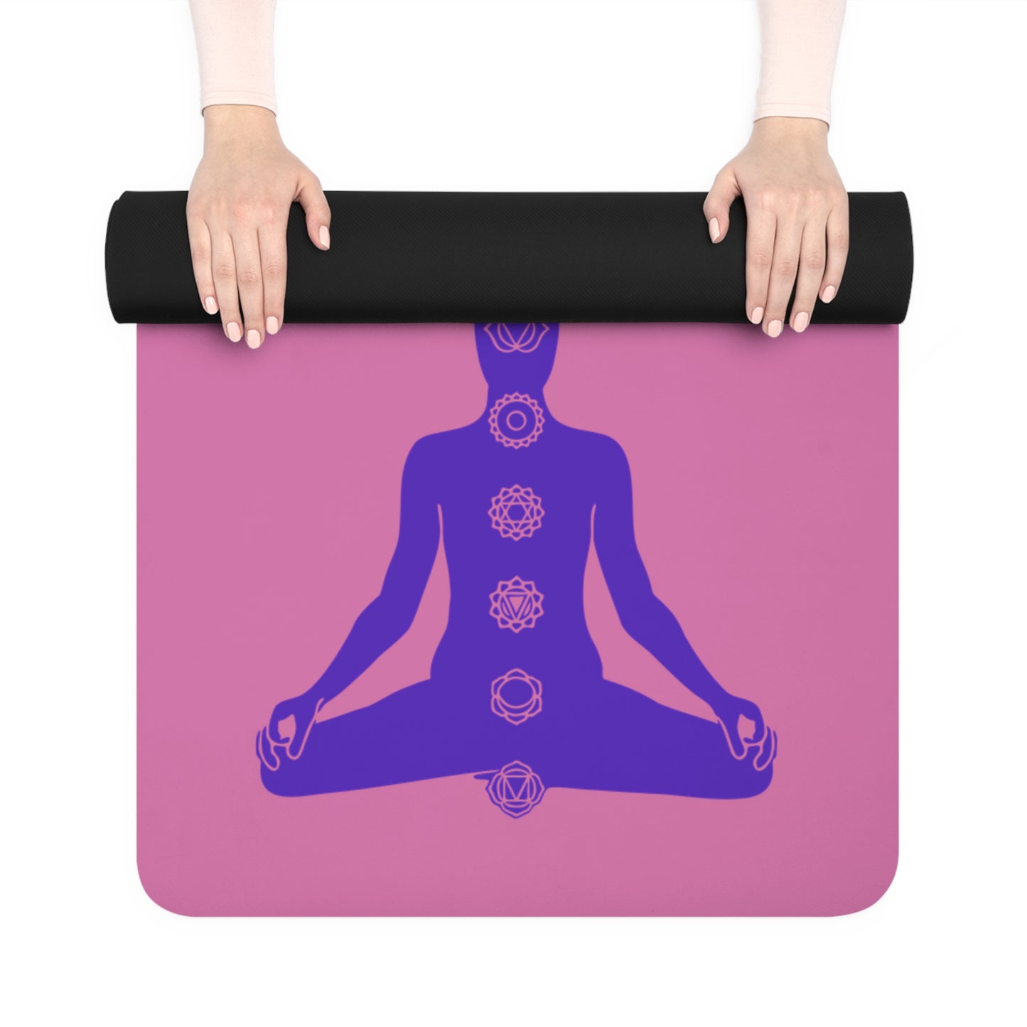 Vibrant Yoga Mat with Pose Illustrations - Eco-Friendly Rubber