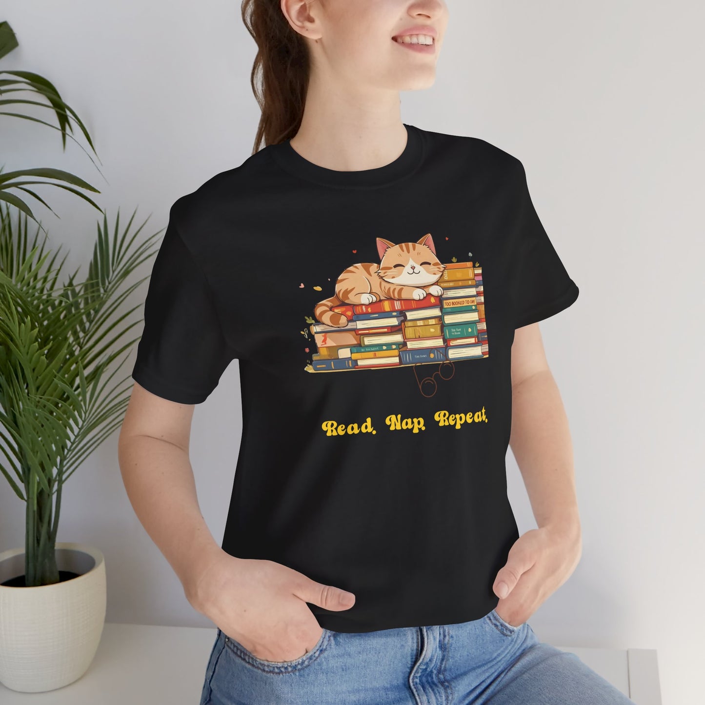 Read. Nap. Repeat. Cat T-shirt for Readers