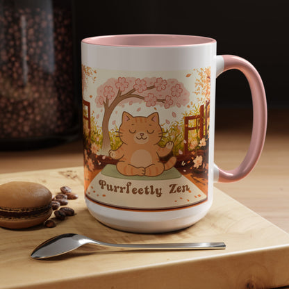 Purrfectly Zen Cat design Coffee Mug