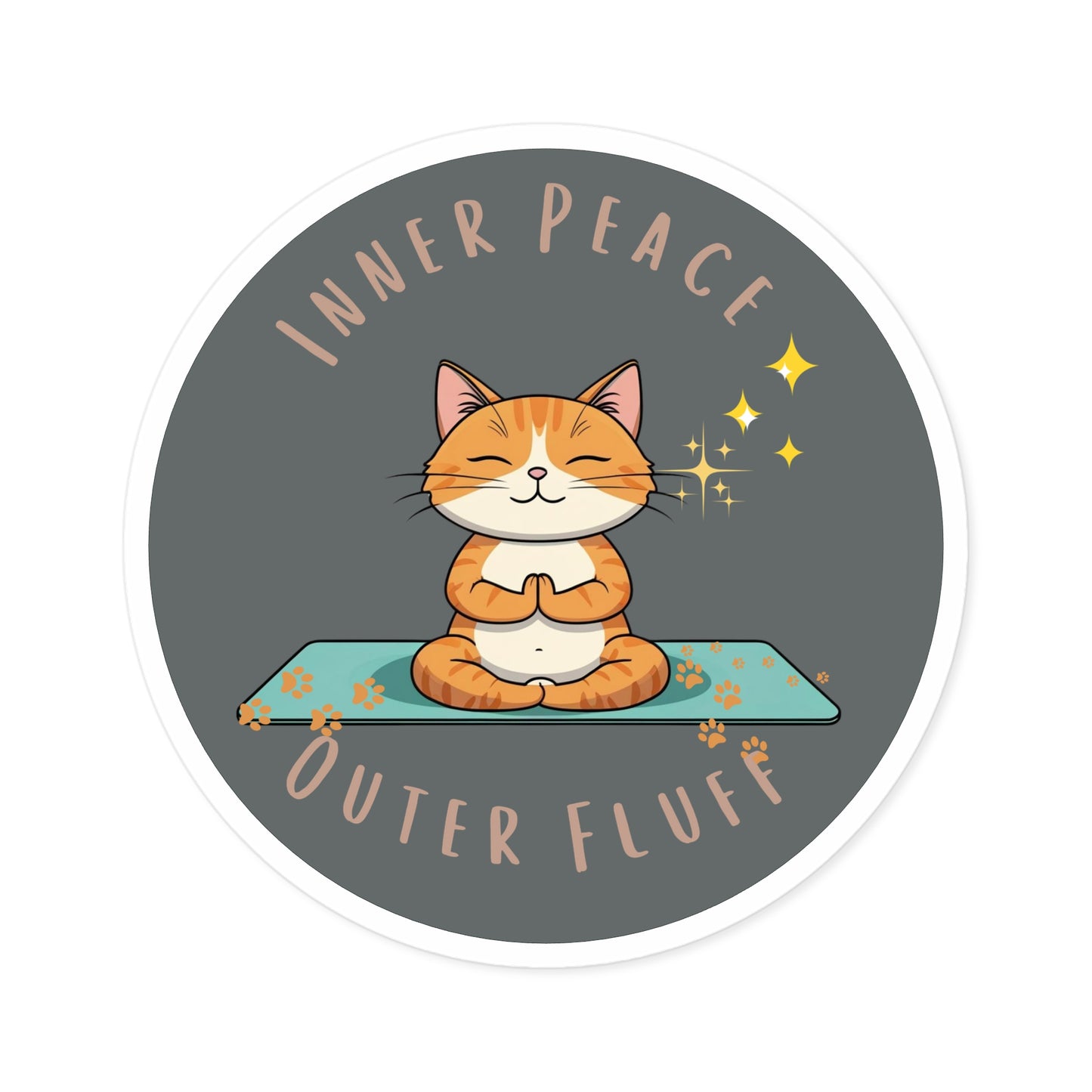 Yoga Cat Stickers, Inner Peace, Meditation Decor, Cat Lover Gift, Laptop Stickers, Whimsical Home Decor