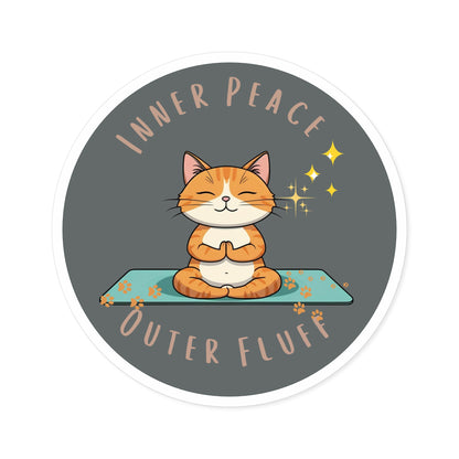 Yoga Cat Stickers, Inner Peace, Meditation Decor, Cat Lover Gift, Laptop Stickers, Whimsical Home Decor