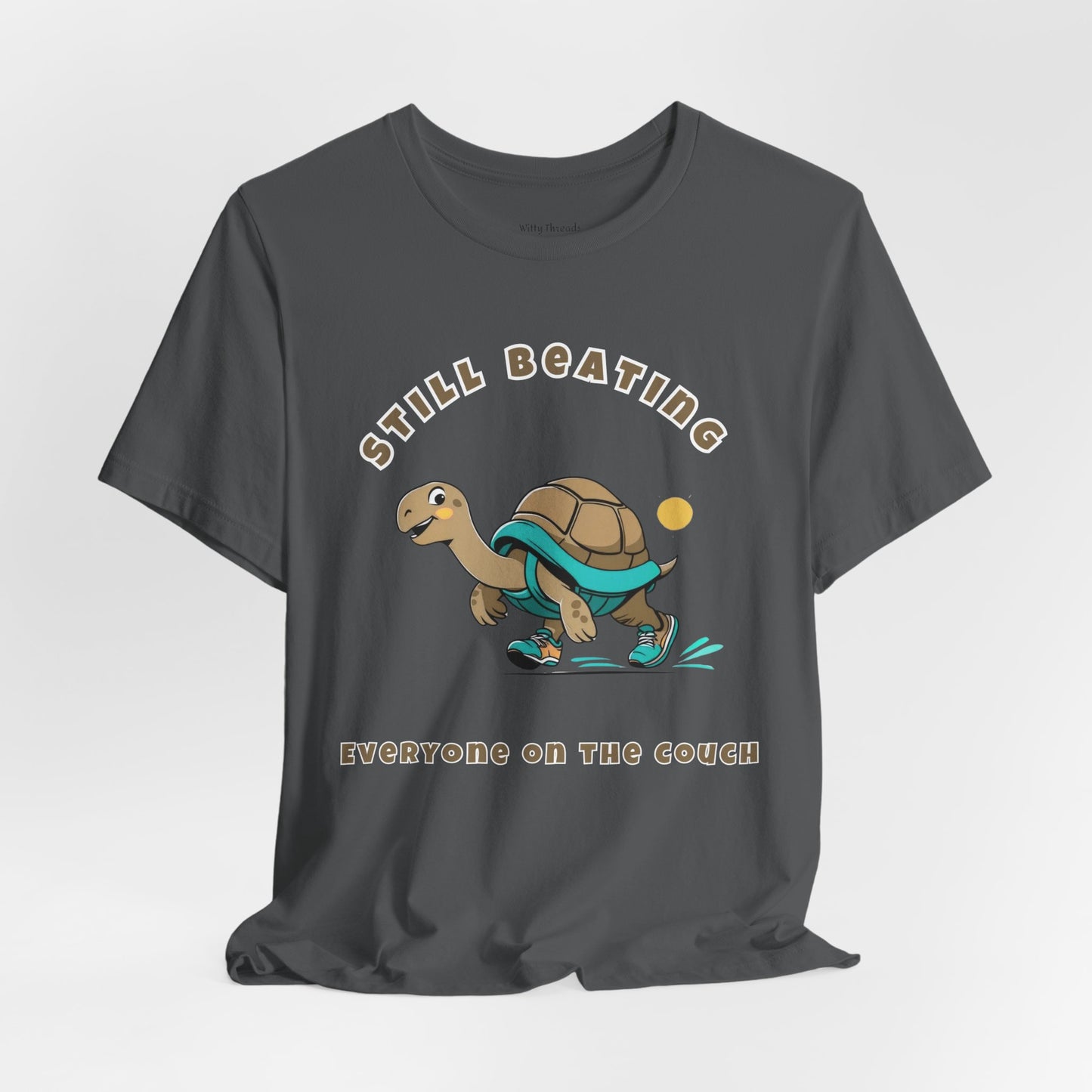 Still Beating Everyone on the Couch- Runner's Playful Turtle T-shirt