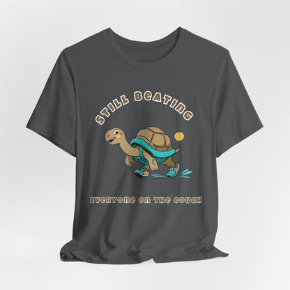 Still Beating Everyone on the Couch- Runner's Playful Turtle T-shirt