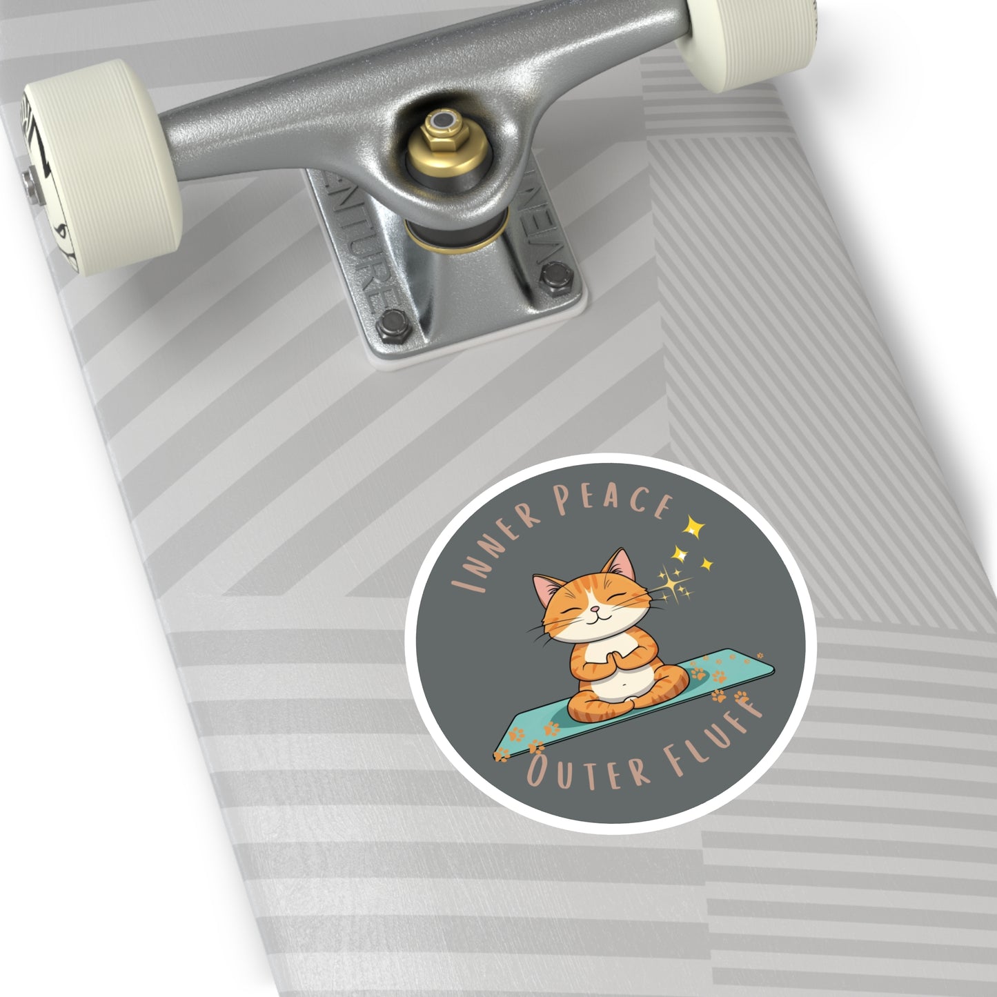 Yoga Cat Stickers, Inner Peace, Meditation Decor, Cat Lover Gift, Laptop Stickers, Whimsical Home Decor