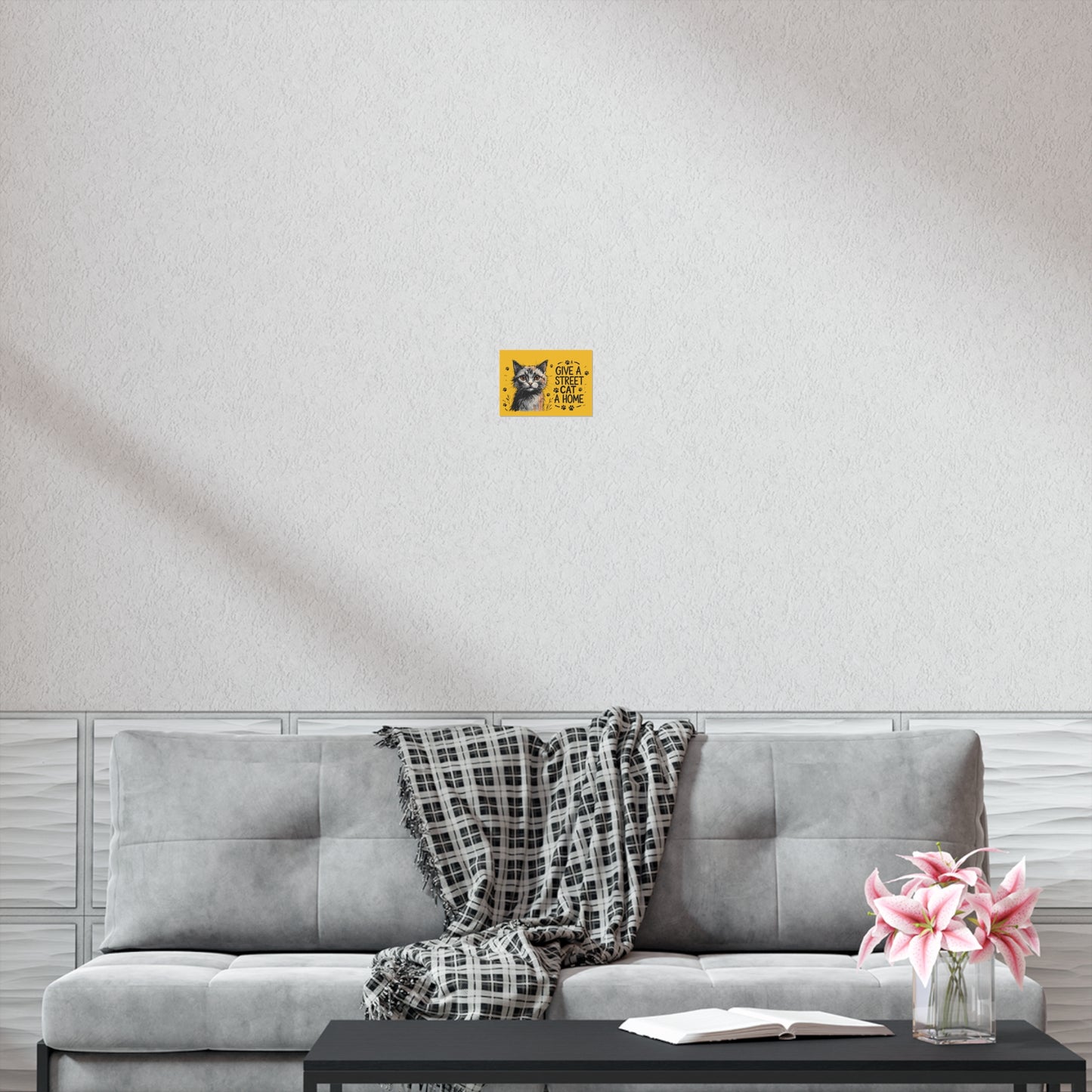 Give a Street Cat a Home Poster | Heartwarming Animal Rescue Wall Art for Cat Lovers & Pet Adoption Advocates"