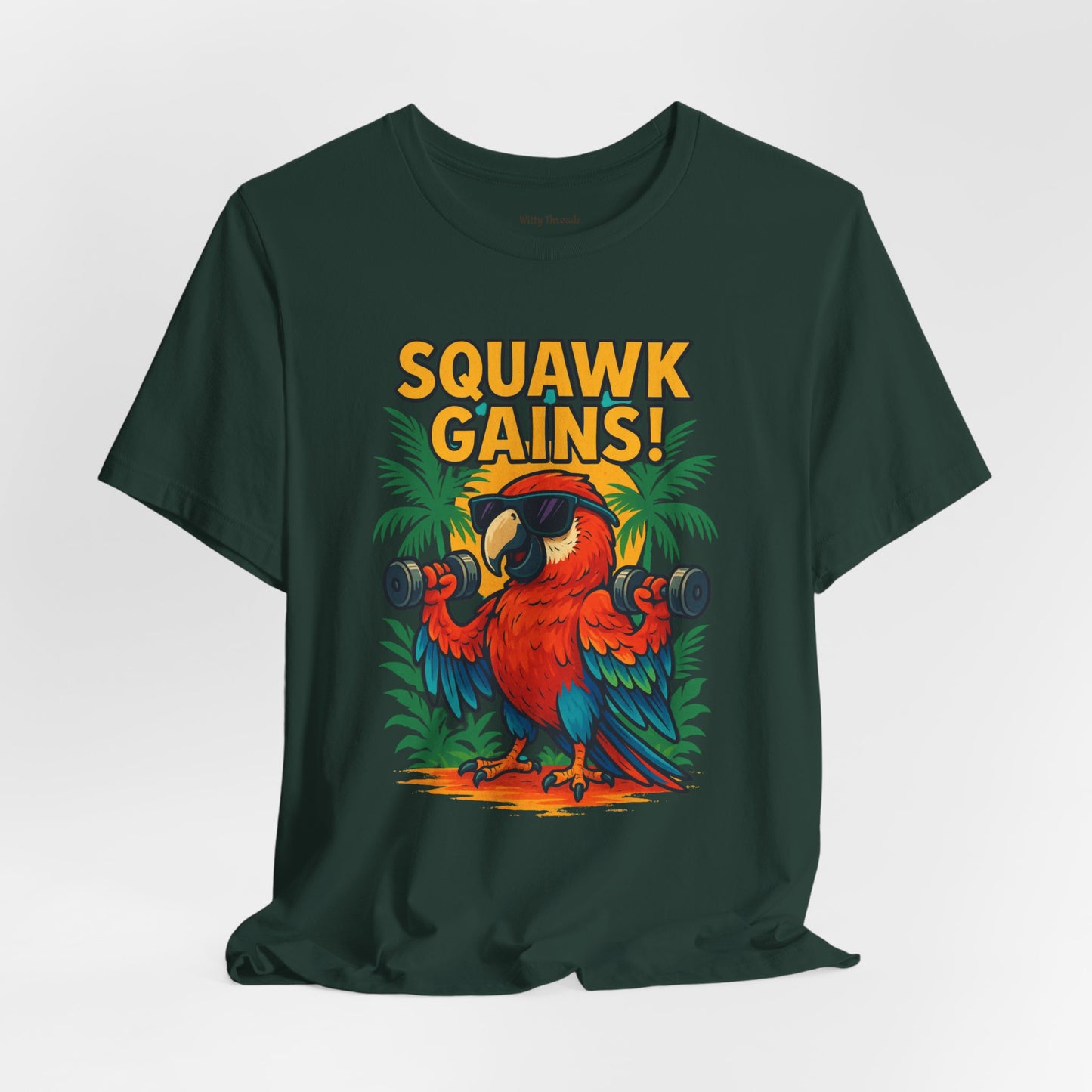 Squawk Gains Fitness Parrot T-shirt