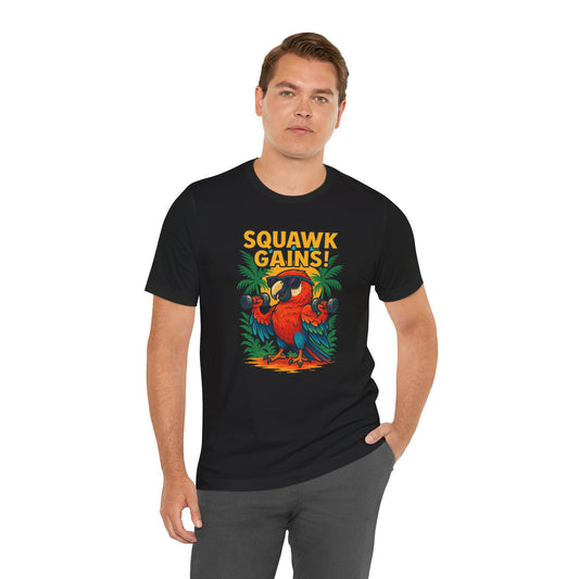 Squawk Gains Fitness Parrot T-shirt