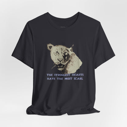 The Strongest Hearts Have the most Scars Lioness Graphic T-shirt